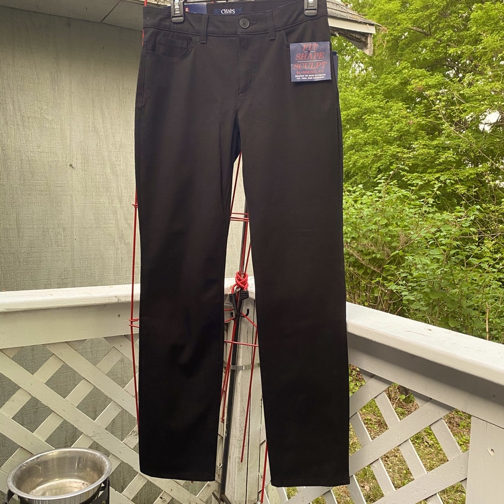 Black straight leg jeans